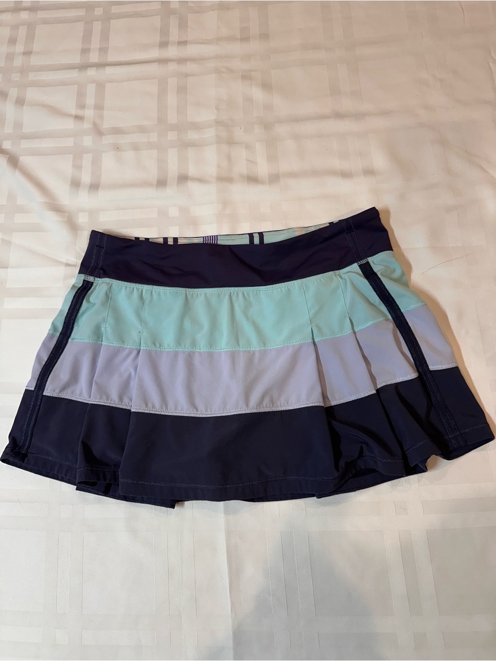 Lululemon Pace Rival Skirt Colorblock Aquamarine Cool Breeze Cadet Blue 8